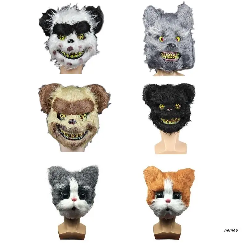 

Scary Halloween Mask Bloody Plush Bear Wolf Panda Mask Cosplay Costumes Props Masked Ball Party Gifts for Adults