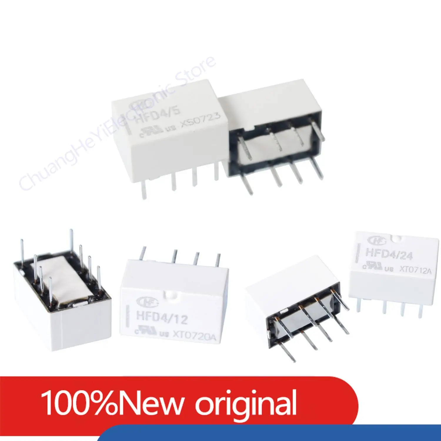 

Signal Relay HFD4/3 HFD4/5 HFD4/12 HFD4/24 HFD4/3/5/12/24 3V 5V 12V 24V 2A 8PIN Two sets of conversion DIP8