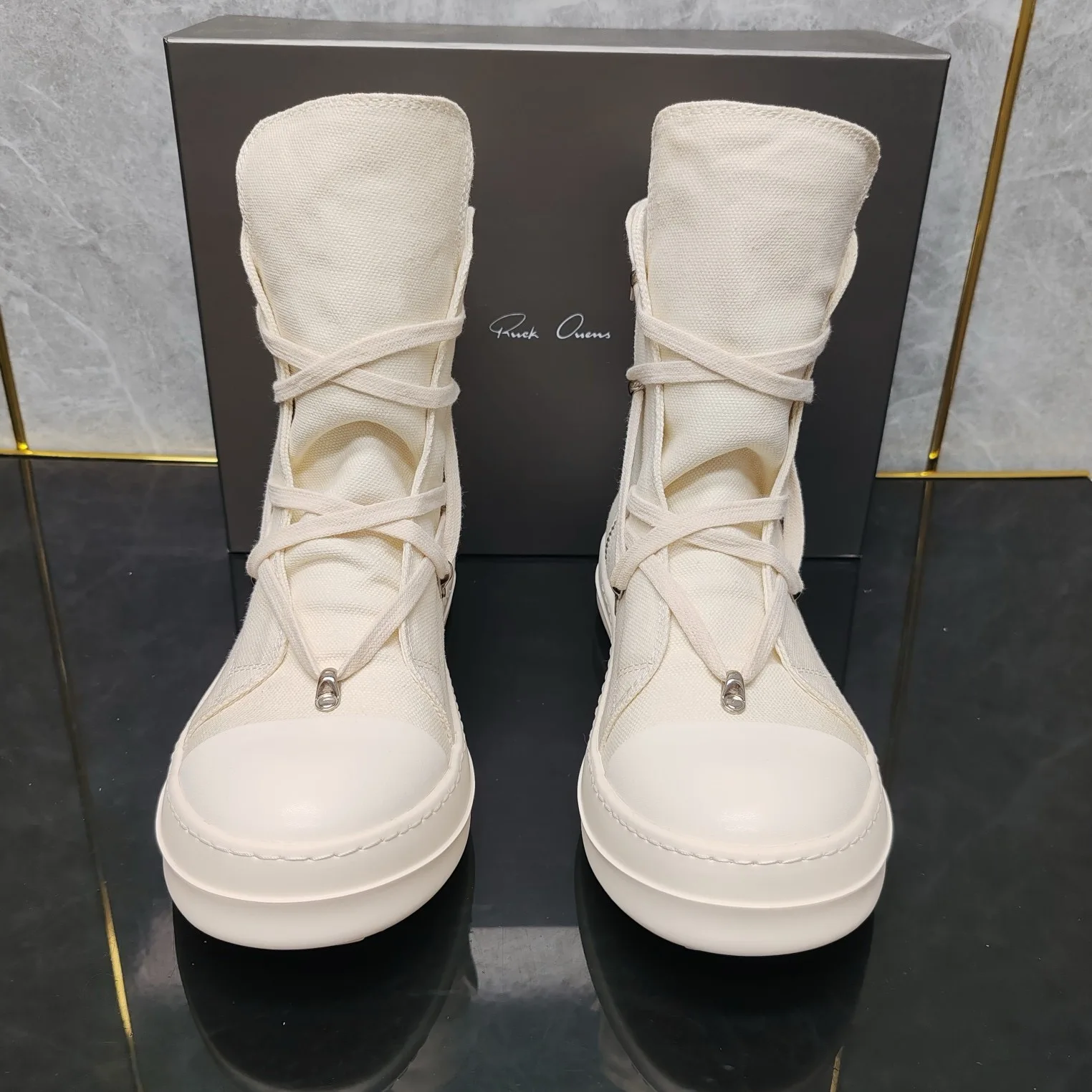 Круглые бежевые высокие парусиновые туфли Owens модные женские ботильоны уличная