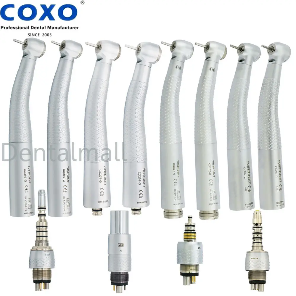 COXO Dental Fiber Optic High Speed Handpiece fit 6 Holes KaVo NSK LED Coupler orthodontic  cleaning tools