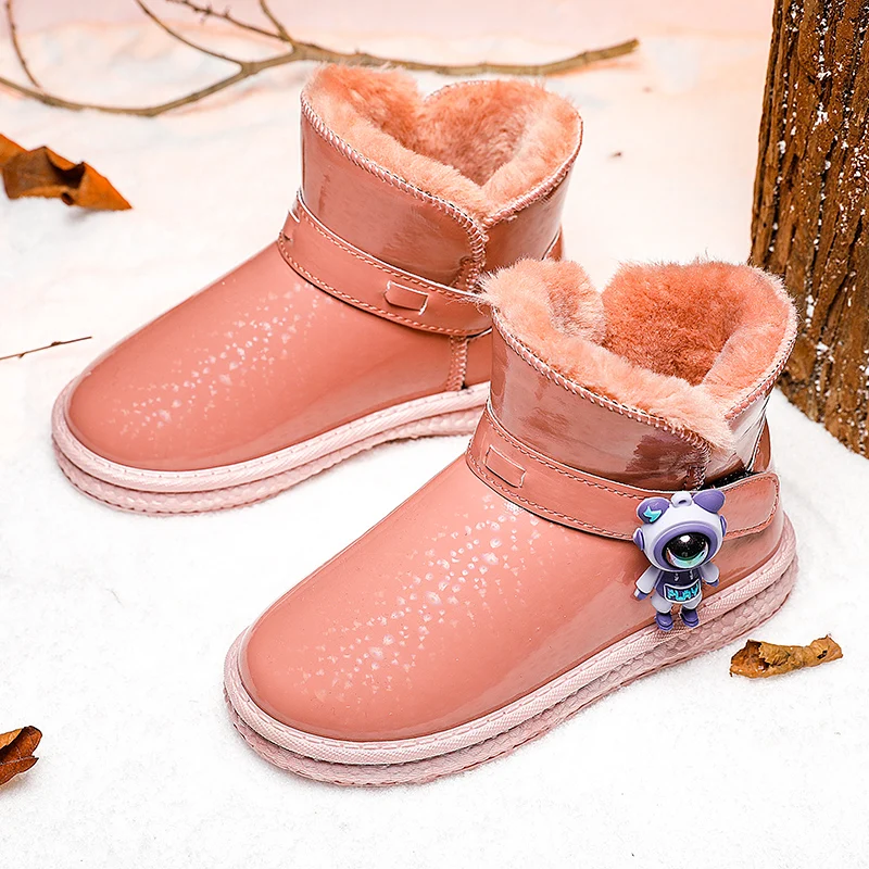New Baby Casual Boots Fashion Children Boys Girls Snow Boots Kids Running Shoes Winter Warmly Plush Beautiful High Cut Sneakers