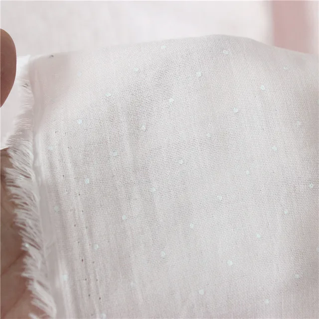 100*145 см горошек Двухслойный хлопок Тонкая хлопковая ткань вуаль марля одежда