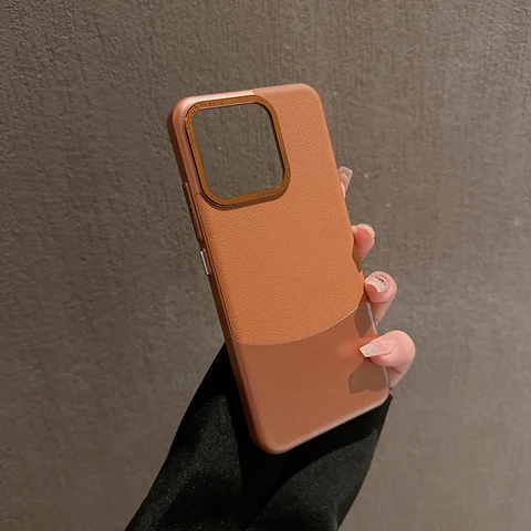 Чехол из искусственной кожи с пластиковой рамкой для Xiaomi Mi 14 13 Pro