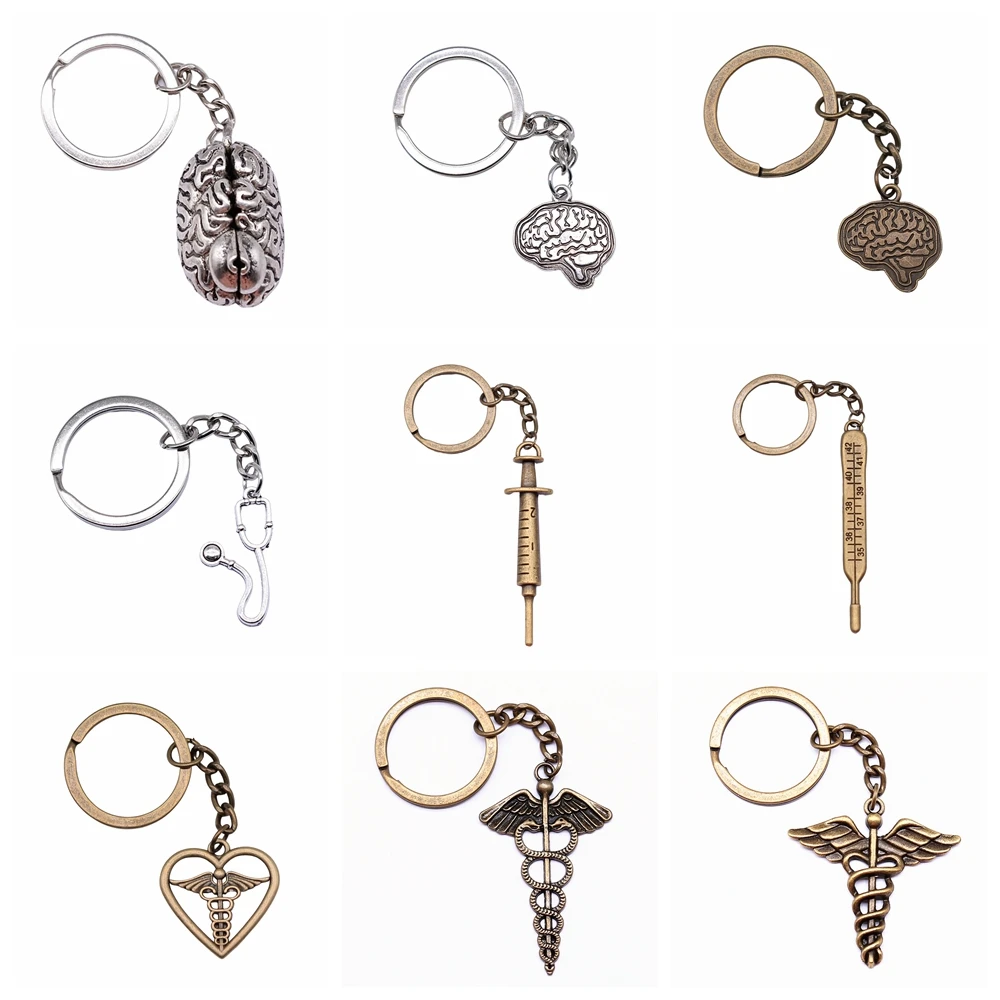 Шприц для медсестер врачей стетоскоп эмблема лёгкий брелок ключей ювелирное