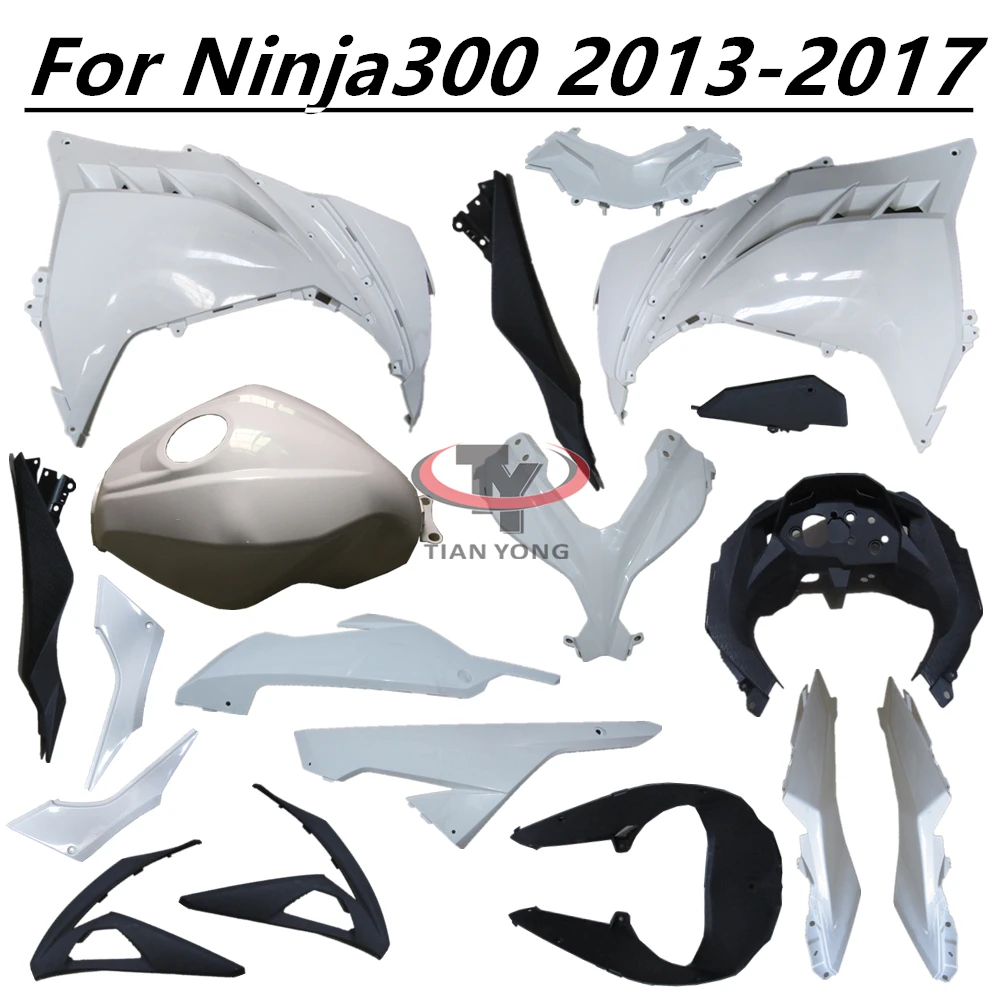 Фото Мотоцикл для Ninja 300 2013 2014 2015 2016 2017, подходит для ninja 300, неокрашенный обтекатель кузова, аксессуары для инъекций, пластиковые детали №3