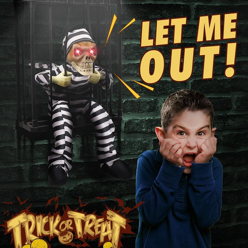 Кричащие анимированные украшения для Хэллоуина реквизит декора с датчиком