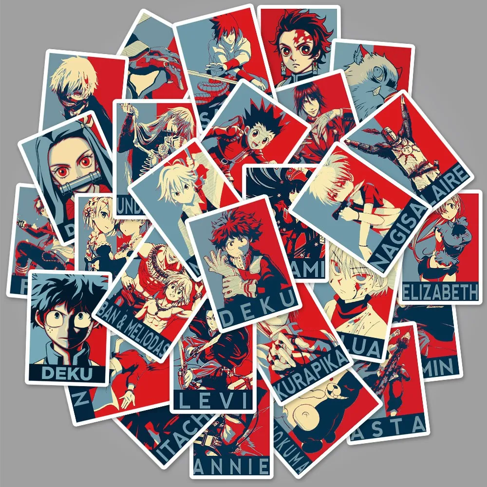 

Per Pack 50 Japanese Anime Collection Poster Stickers Ghost Slayer Attack on Titan Waterproof Suitcase Fridge Stickers Hot Sale