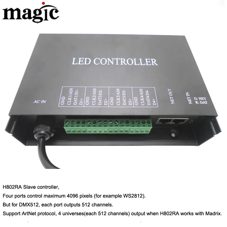 H803TV Подключение компьютера H802RA artnet H801RC подключение управления подсветкой