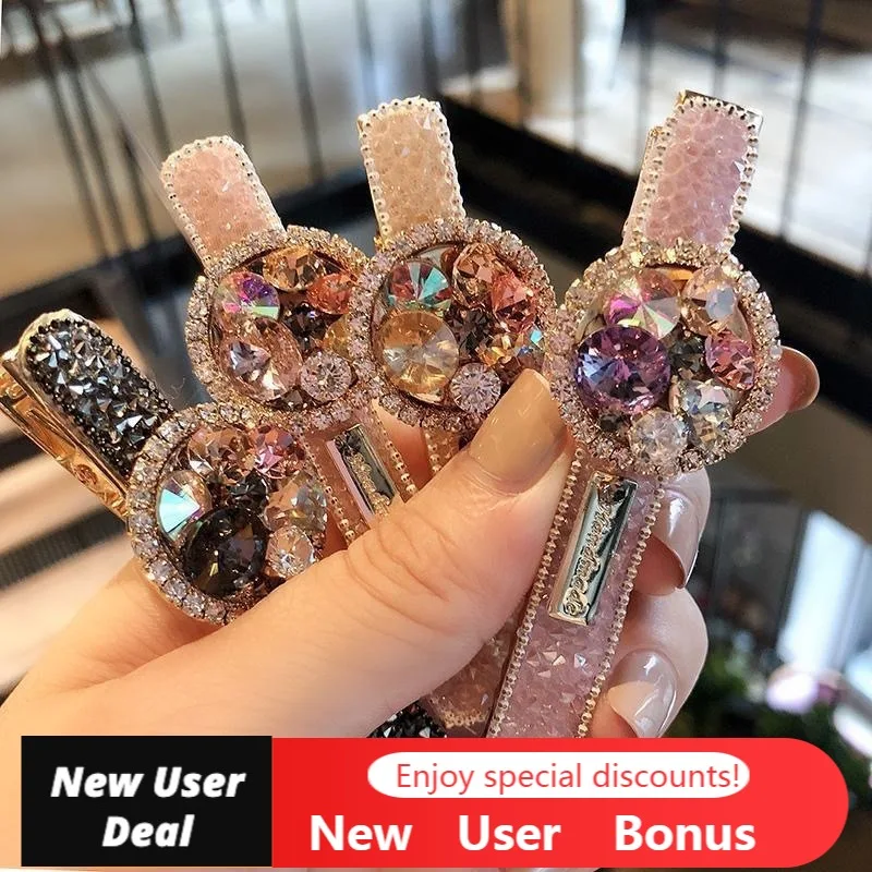 

Rhinestone Hair Accessories Makeup Hair Styling Barrettes for Women Metal Hair Claws Hollow Geometric Headwear Big Size Hairpins