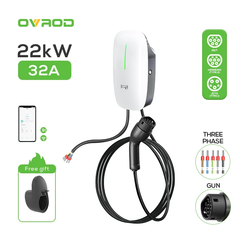 Ovrod 2 32 А настенная зарядная коробка Wallbox 7 кВт Gbt 48A Skd Трехфазные компоненты
