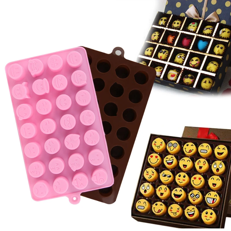

Smiley Face Mold Silicone Chocolate Mold Expression Candy Biscuit Jelly Cake Mold Ice Block Mold DIY Kitchen Baking Mold Decor