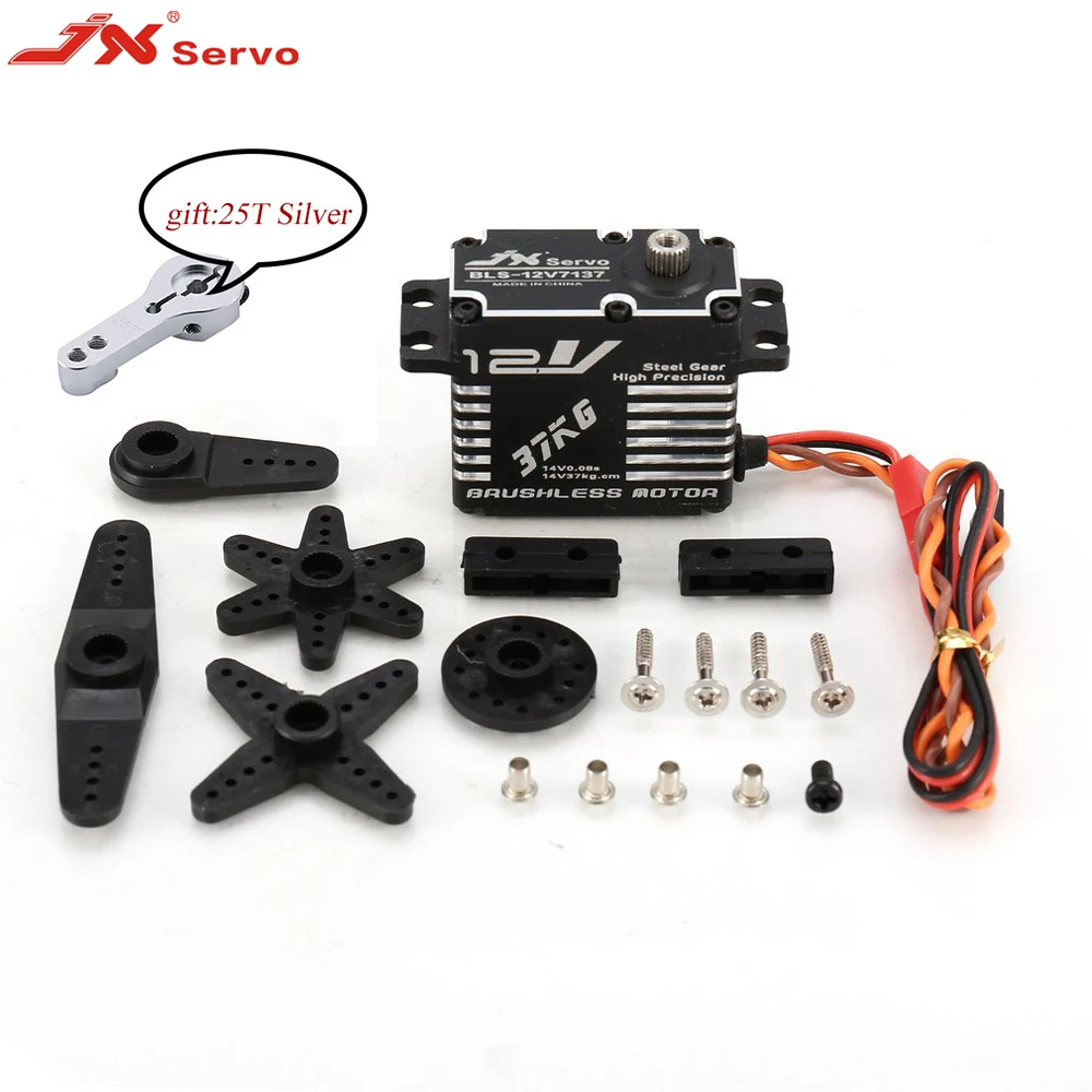 Цифровой сервопривод JX с большим крутящим моментом, 180 градусов, 12 В, HV, 37 кг