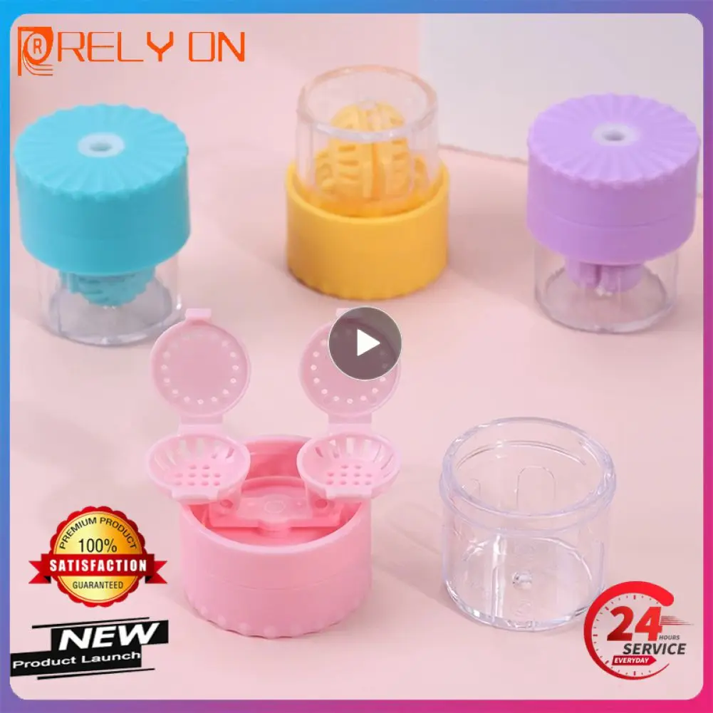 

Contact Lens Cleaner Case Portable Travel Contact Lens Box Manual Rotation Type Plastic Container Glasses Lenses Clean Container