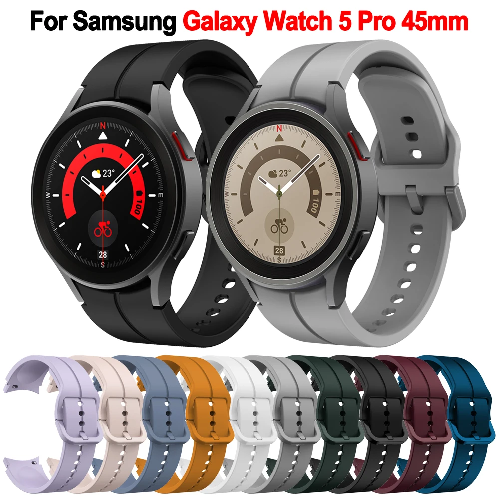 

Ремешок силиконовый для Samsung Watch 4/5 40 44 мм 5 Pro 45 мм, оригинальный браслет для Galaxy Watch 4 Classic 42 46 мм