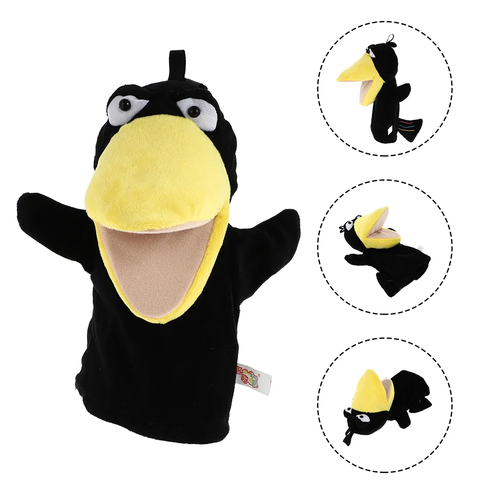 

2 Pcs Crow Hand Puppet Children Toys Puppets Toddlers Kid Plush Animals Kids Playset