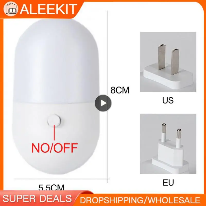 

Night Light Saving LED Light Control Induction Night Lamp EU US Plug Night Light For Bedrooms Toilets Stairs Corridors