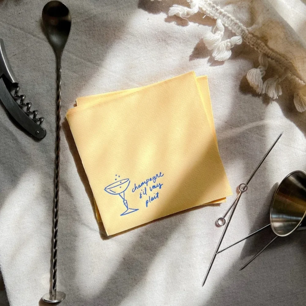 Набор коктейльных салфеток для вечеринок 50 шт. шампанское S'il Vous Plait | Гостевое