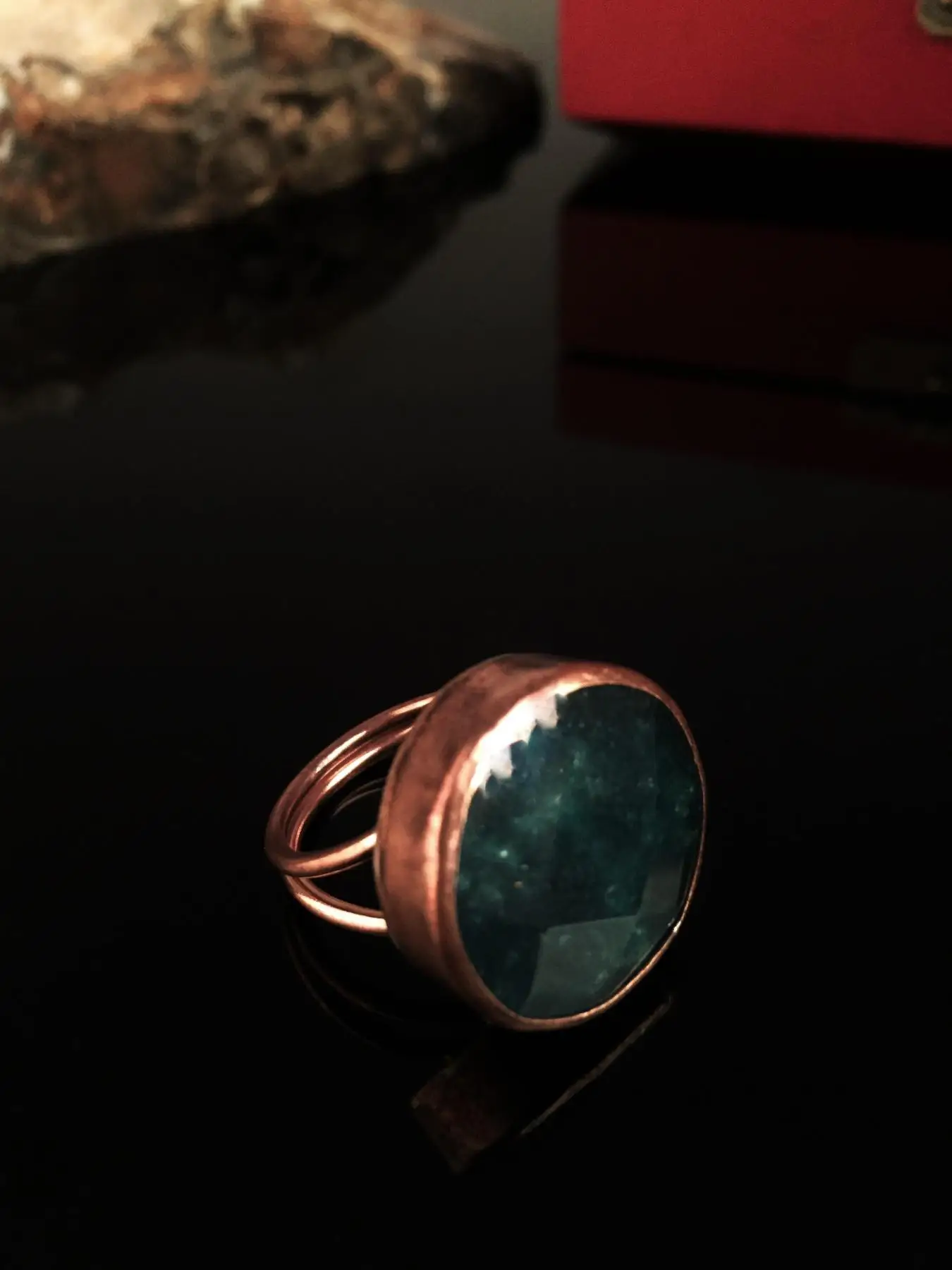 

Natural stone Women 'S Agate Stone Bronze Plated Ring Xkrb62