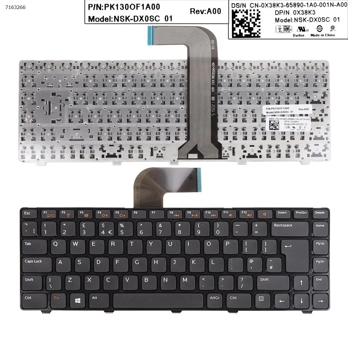 

Английская клавиатура для ноутбука DELL XPS L502, новая модель Inspiron 14R/Inspiron N4110 M4110 N4050 M4040 N411Z, глянцевая черная рамка
