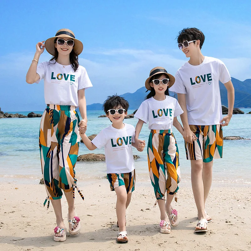 

2023 Summer Family Clothing Sets Girl Clothing Kids Clothes For Mother And Daughter Leisure Set Clothes Family Outfits