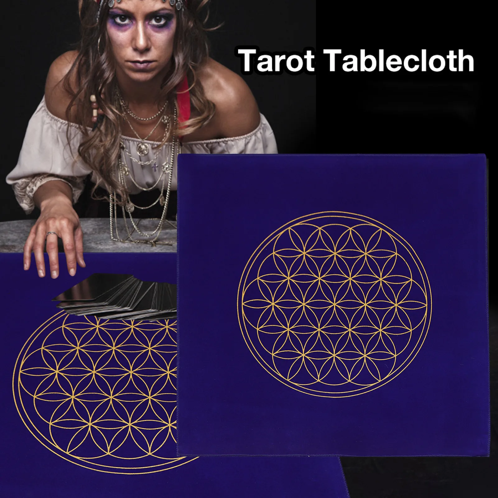 

Мягкая легкая прозрачная решетка с изображением цветка жизни, карты Таро, специальная скатерть для Таро, настольные игры