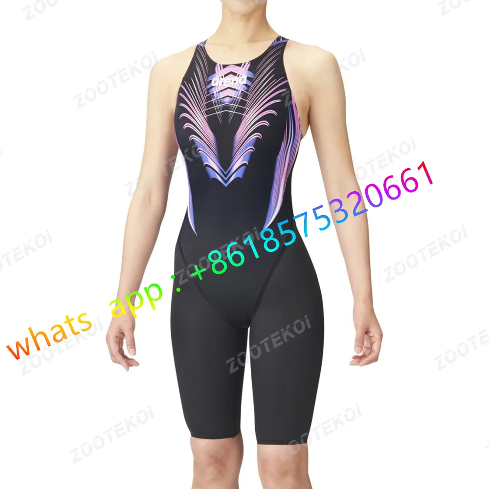 2023 Surfing One Piece Swimsuit Women Competitive Sport Swimwear Triathlon Knee Length Bodysuit Beach Bathing Suit Swim Wear
