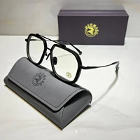 hermase 9229 optical glasses for men women retro style anti blue light lens plate pure titanium wood frame with box