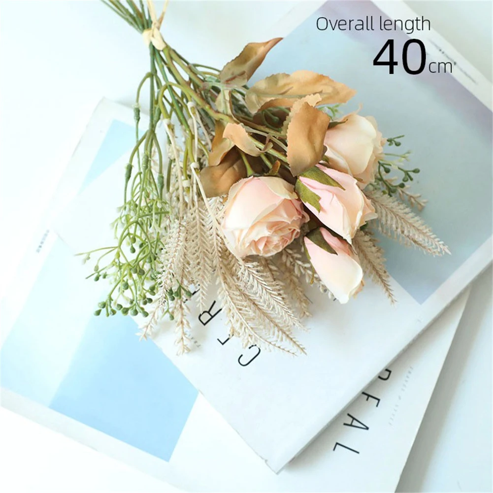 

Artificial Roses Dried Flowers (H: 40cm) For Home Decor/Wedding/Lover Gift Wedding Bridal Party Home House Garden Festival Decor