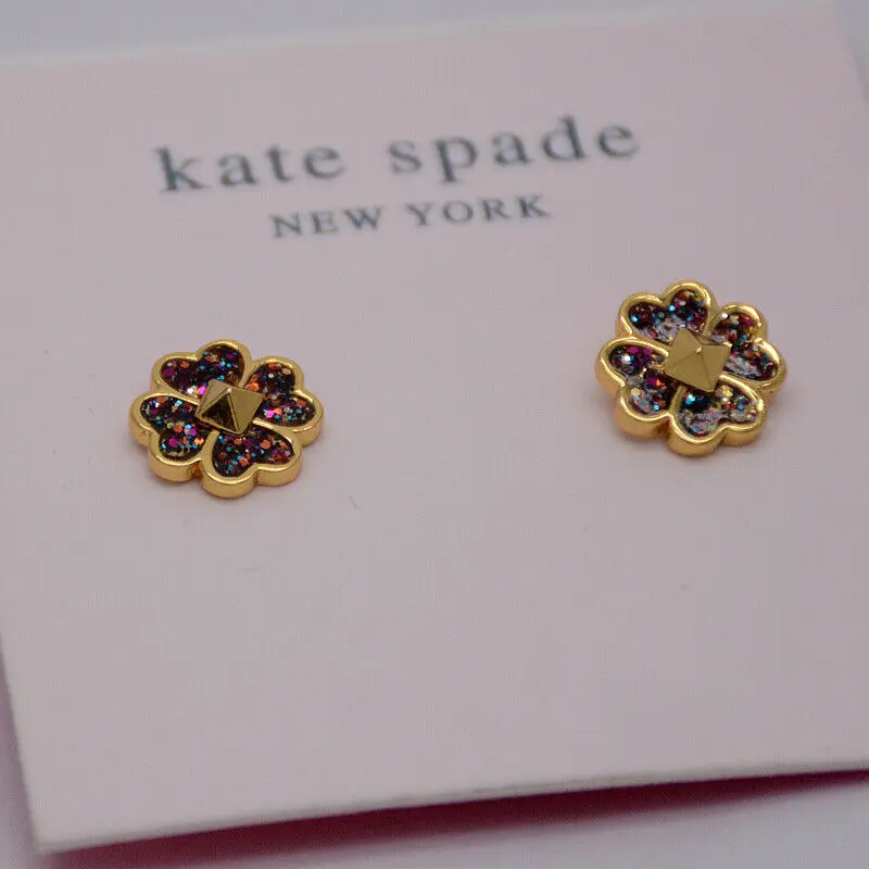 

New York Gold Tone enamel flower cute unique stud earrings for girls