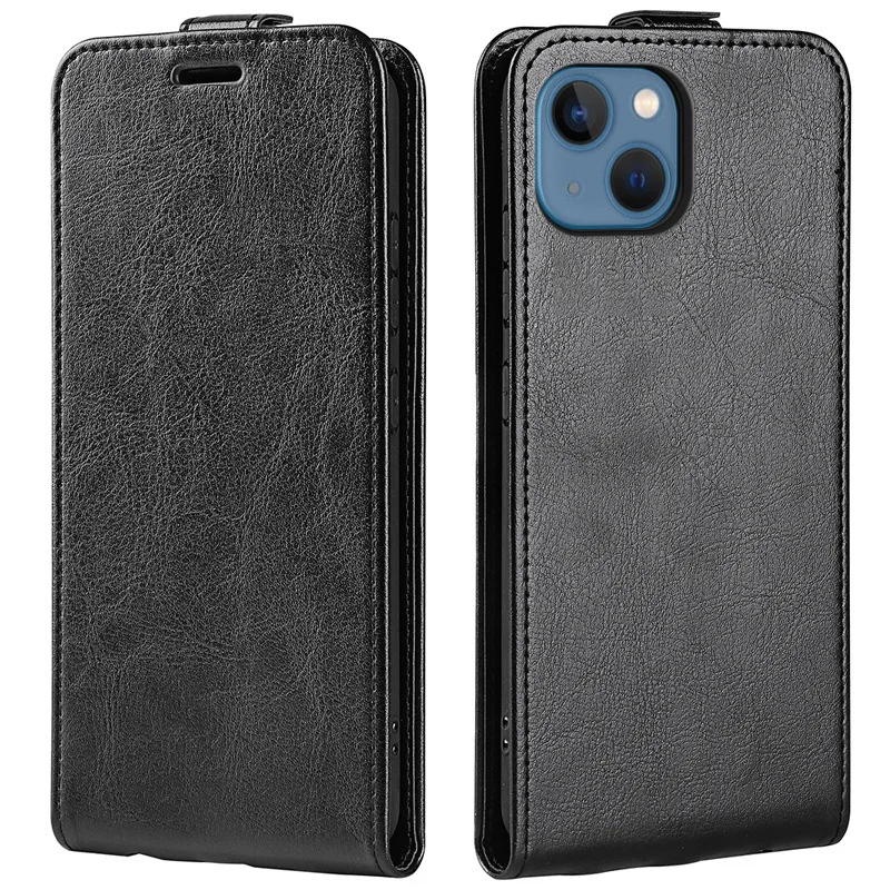 

For Apple Iphone 15 14 Pro Max 15 Plus Case Vertical Open Down Up Flip PU Leather Card Holder Soft Back Phone Cover