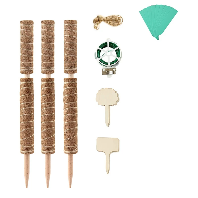 

Practical 6 Pcs Moss Pole for Climbing Plants,Coir Totem Plant Monstera Support Pole,for Training Climbing Potted Plants Grow,Et