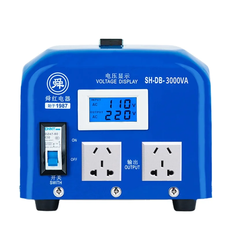 

Professional 110v to 220v step down dual output plug electric industrial garde transformer for overseas use