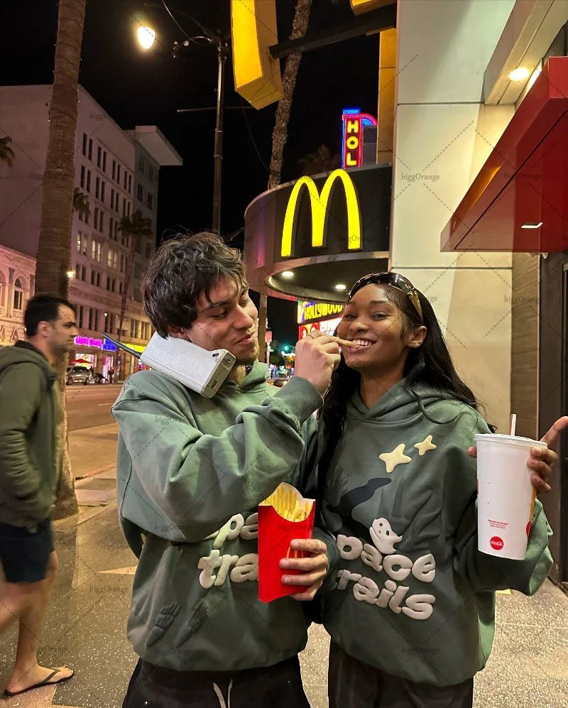 

American 3D printed alphabet oversized sweatshirt hoodie women's street fashion Harajuku loose casual pullover men's style