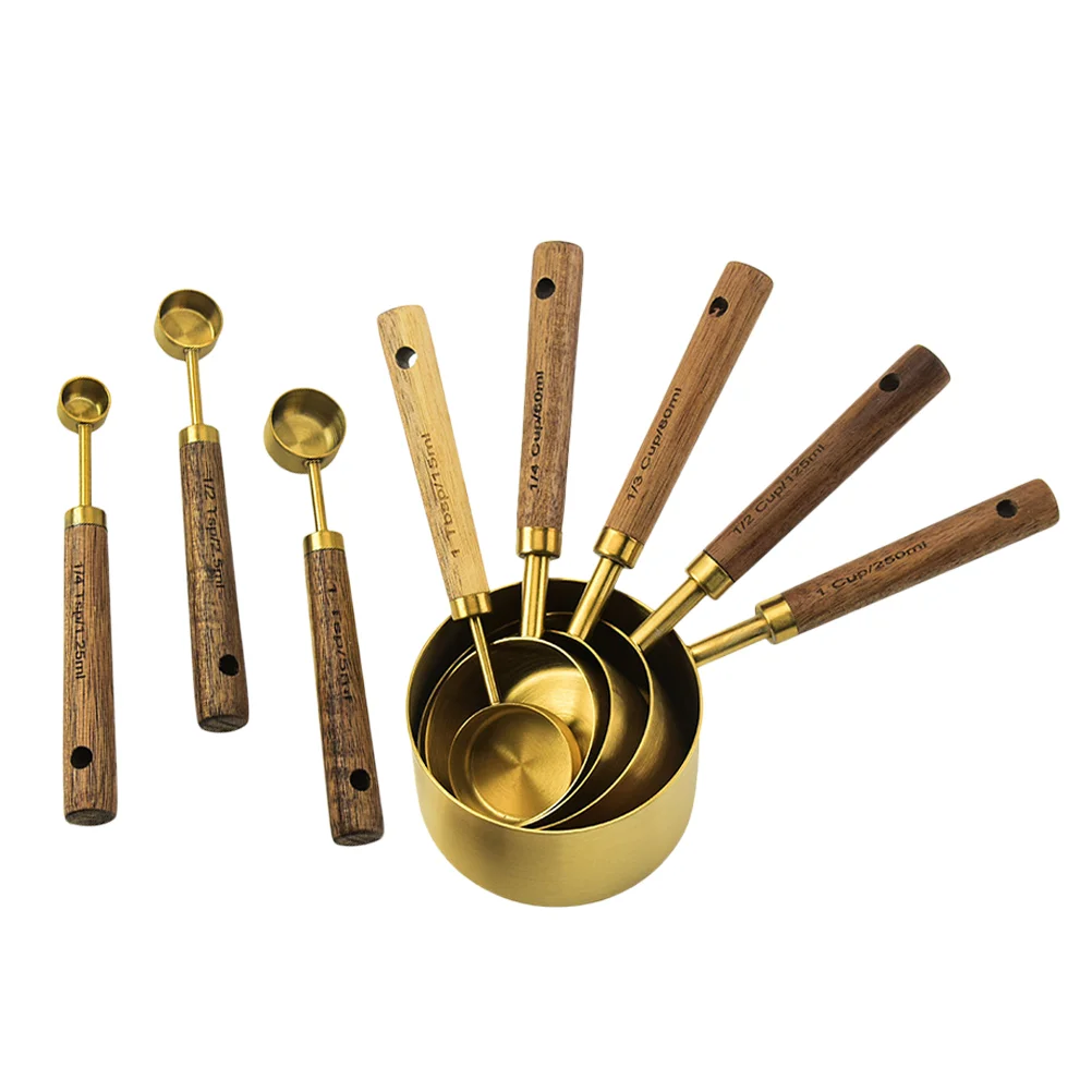 

8 шт., набор мерных стаканчиков и ложек из нержавеющей стали