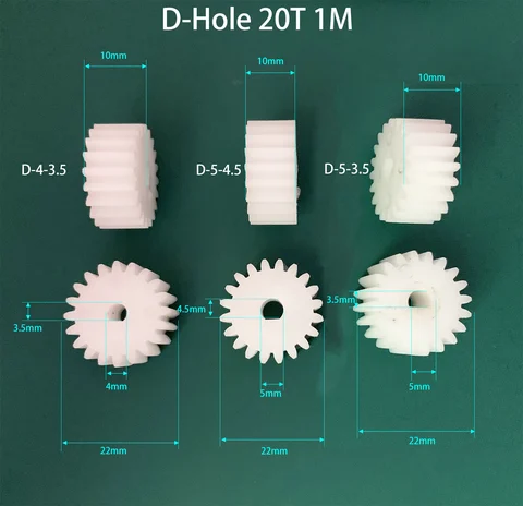D-образное профессиональное отверстие 20т 1 м, прямозубая Шестерня 20 dentes OD = 22 мм, пластиковое колесо POM, детали для ремонта «сделай сам»