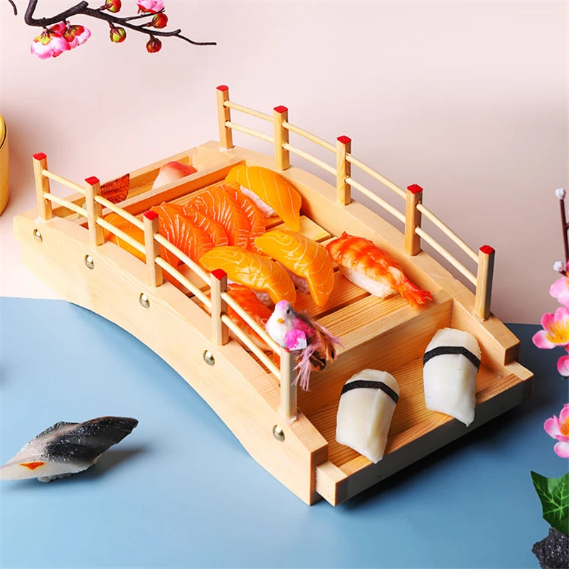 

Японские суши деревянная лодка суши мост суши лодки сашими Блюдо приготовления сухого льда лодка Дракон блюдо суши