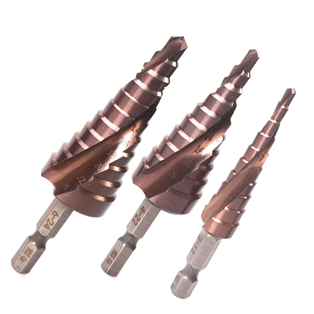 

Stainless Steel M35 5% Cobalt Step Drill Bit 3-12 4-22 6-24 HSS-CO High Speed Steel Cone Metal Drill Bit Tool Hole Cutter