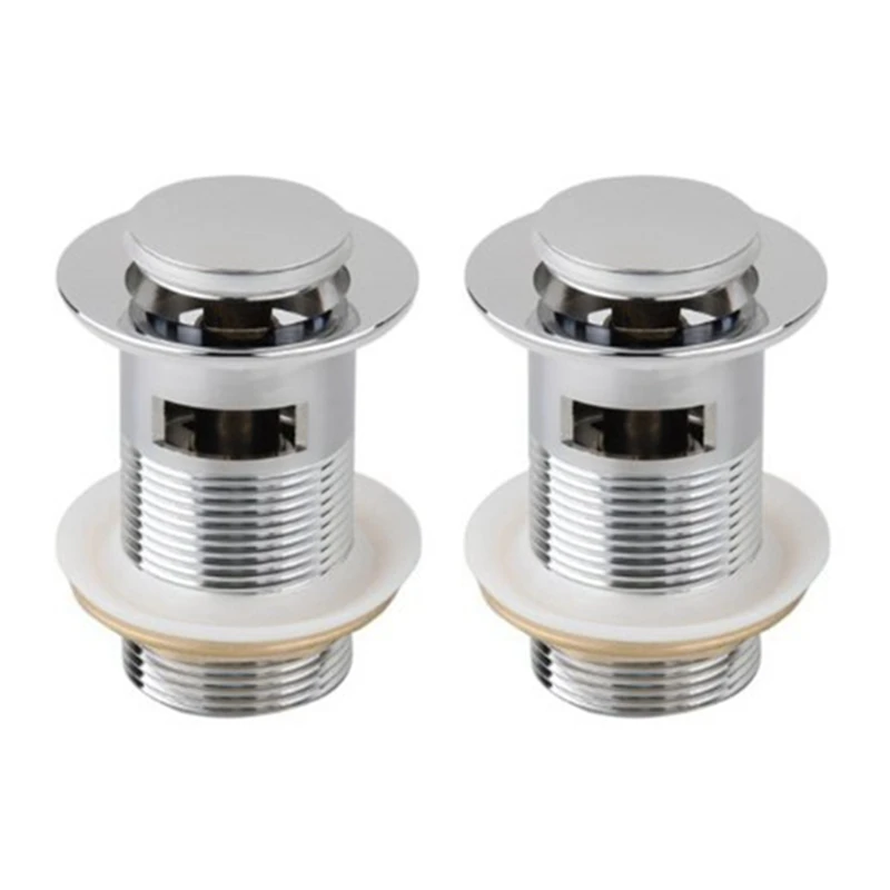 

2X Bung Sink Washbasin Brass Cap with Small Overflow -Up 8cm