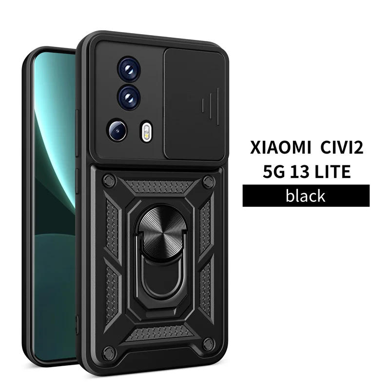 

For Xiaomi 13 Lite Case Magnetic Ring Holder Armor Phone Cases For Xiomi Mi 13 Lite Mi13 Light 13Lite MI13Lite 5G Back Cover