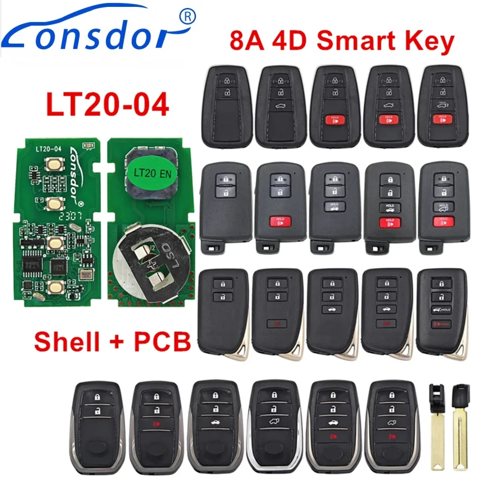 Универсальный Смарт-ключ Lonsdor Lt20-04 8a 4d Совместимый С Toyota Lexus Поддерживает Платы