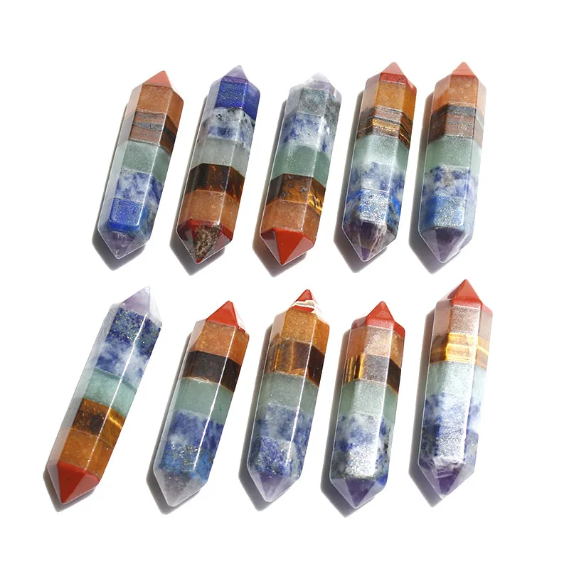 

5 / 10 Pcs 1.17 Inches Natural Seven Kinds Combined Crystal Double Towers