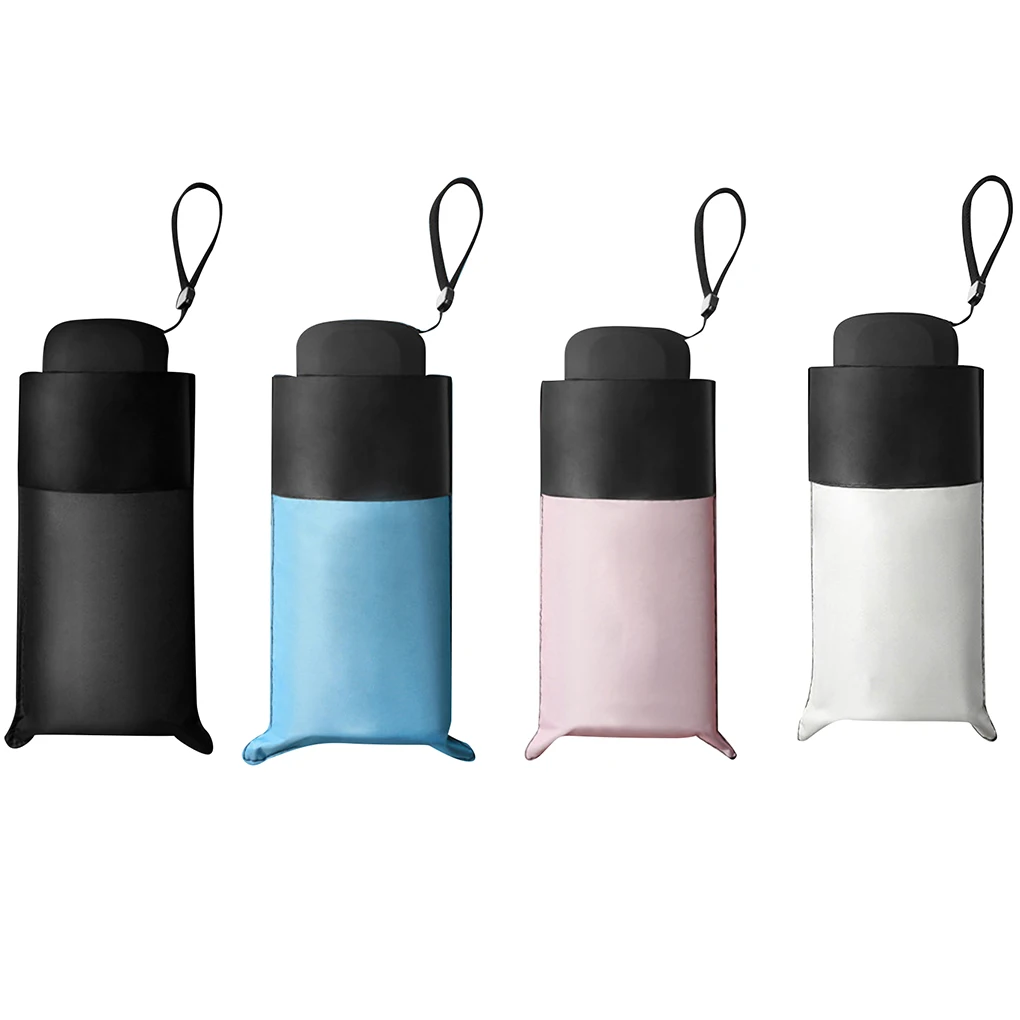 

5-Fold Pocket Umbrella for Rain Sun Walking Mini Sunshade Backpack Handbag Beach Vacation Travel Gifts Accessories Black