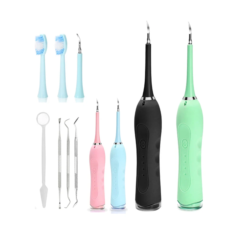 

Electic Sonic Tooth Stains Remover Toothbrush Kit USB Rechargeable Tooth Calculus Tartar Remover Tools Teeth Whitening Oral
