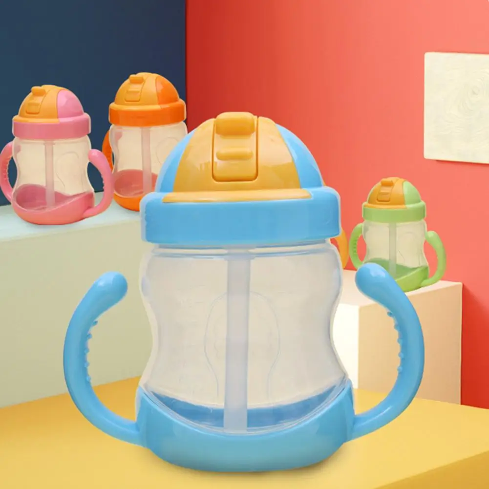 

280ml Portable Newborn Baby Bottle Kid Baby Drinking Water Bottles Straw Cup with Double Double Supplies Milk Feeding Tools