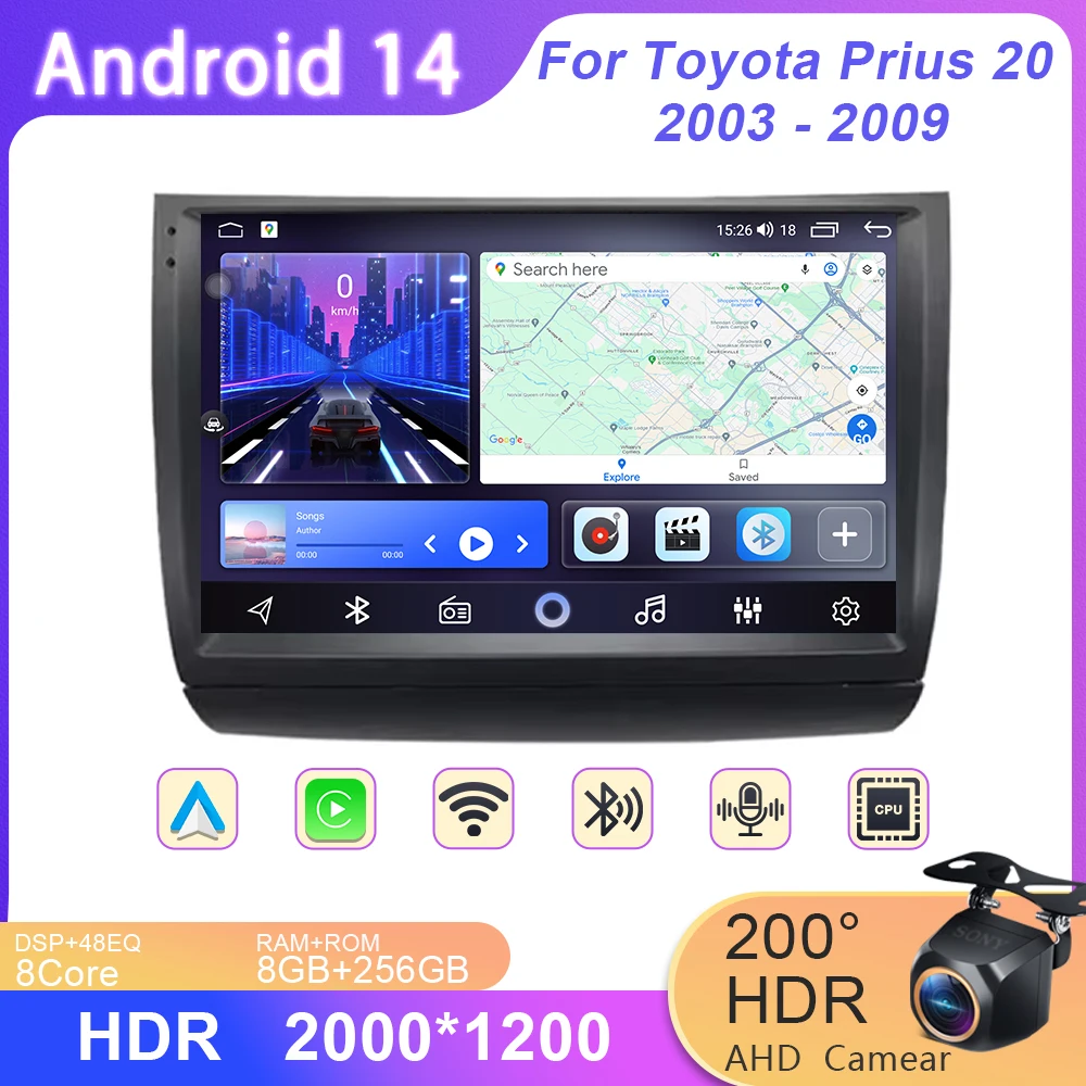 Автомобиль Android для Toyota Prius 20 2003-2009 Carplay авто радио мультимедиа стерео головное