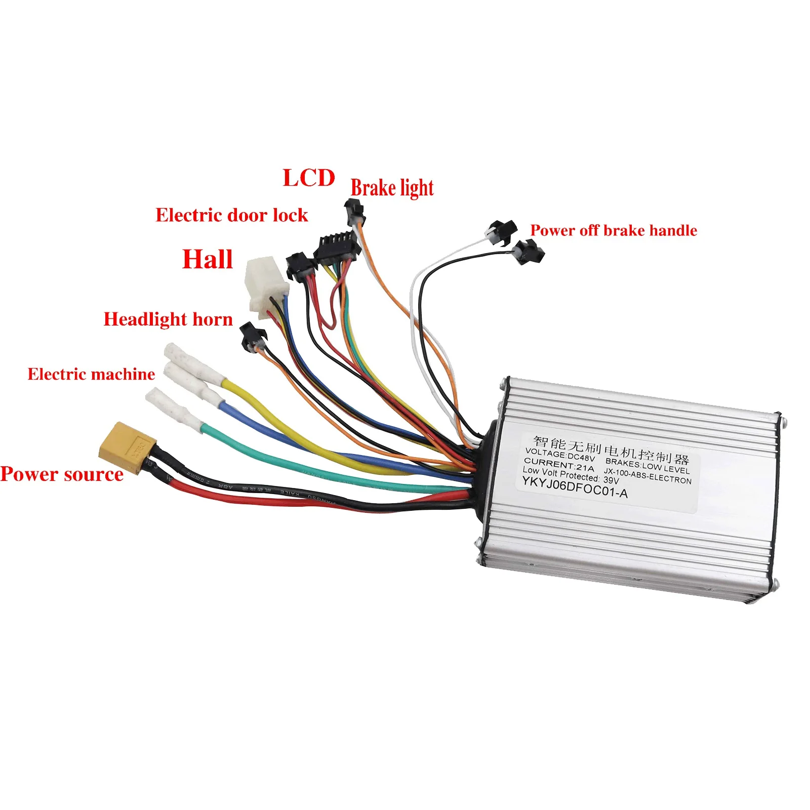 Бесщеточный контроллер электрического скутера 48 В 21 А + измеритель дроссельной