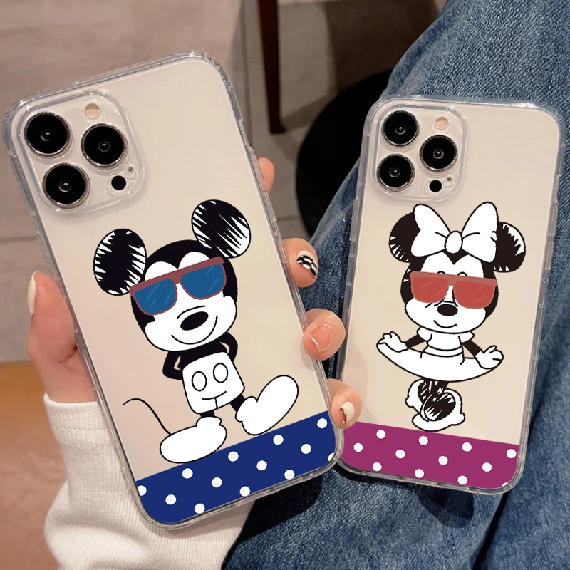 

Mickey Minnie Mouse Disney For Apple iPhone 11 12 13 Pro Max 12 13 Mini X XR XS Max SE 6 6S 7 8 Plus Clear Phone Case Back