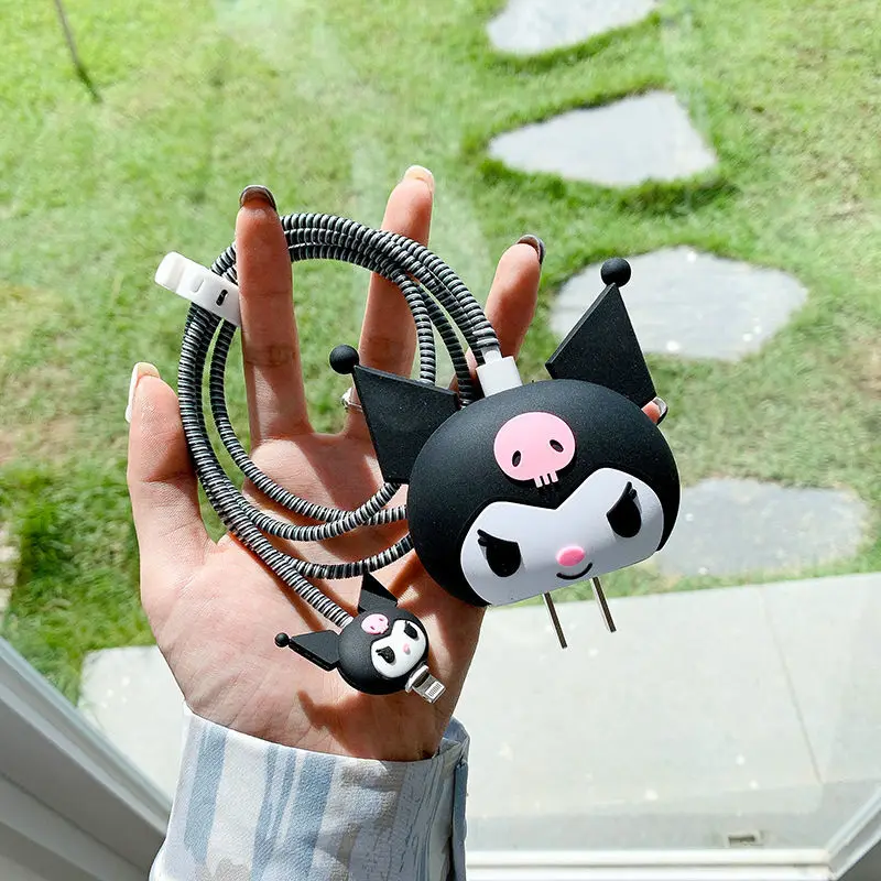 

Sanrios Kuromi My Melody Cinnamoroll IPhone13 Charger Protective Shell Apple 12 Data Cable Anti Breakage 20w Winding Rope 11pro