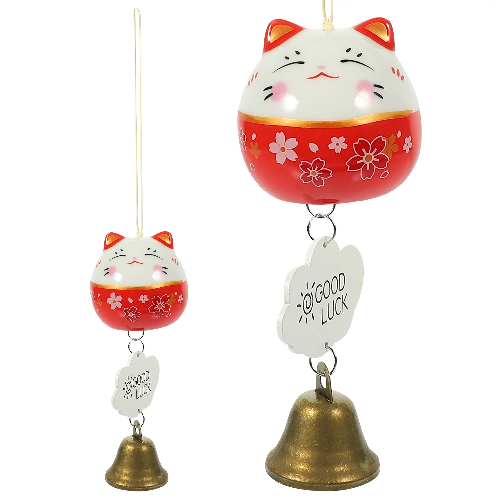 

Wind Chime Cat Japanese Hanging Lucky Bell Decorations Birthday Kids Bells Chimes Ceramic Shui Feng Ornament Car Decor Charms