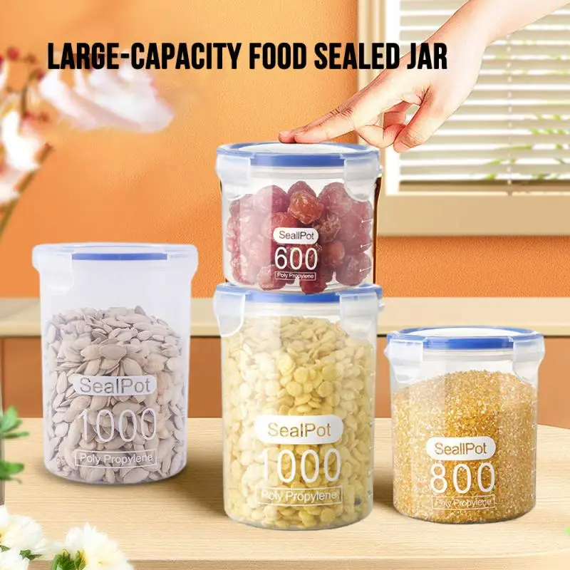 

Storage Jars Small New Clear Container Pp Moisture-proof Food Sealed Jars Kitchen Gadgets Food Canister Transparent Kitchen